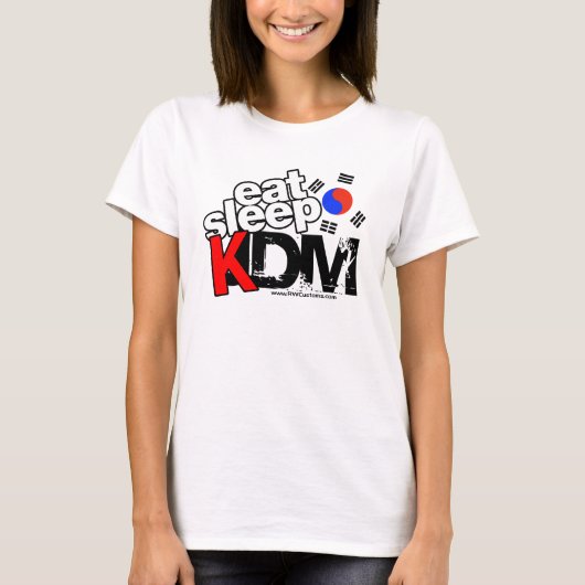 Essen Sie weibliches angepasstes des Schlaf-KDM T-Shirt (Vorderseite)