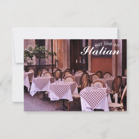 Essen Sie wie ein italienisches Foto Mitteilungska Mitteilungskarte (Vorderseite)