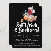 Essen Sie zu Feiern Drink & Sei fröhlich! Einladung (Vorne/Hinten)