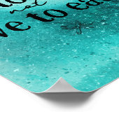 Essen Sie zu leben Küche inspirierendes türkisfarb Poster (Ecke)