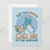 Essen Sie zwei Kekse, rufen Sie mich am Morgen an Postkarte (Vorne/Hinten)