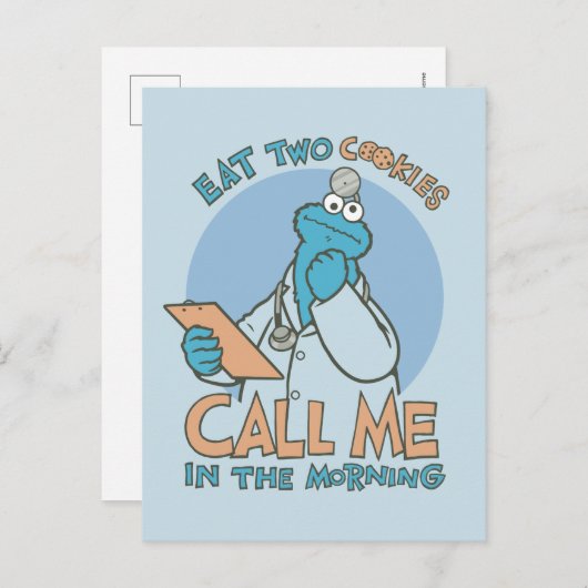 Essen Sie zwei Kekse, rufen Sie mich am Morgen an Postkarte (Vorne/Hinten)