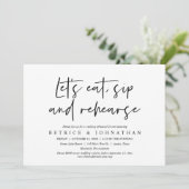 Essen, Sip und Rehearse, Probe Abendessen Einladung (Stehend Vorderseite)