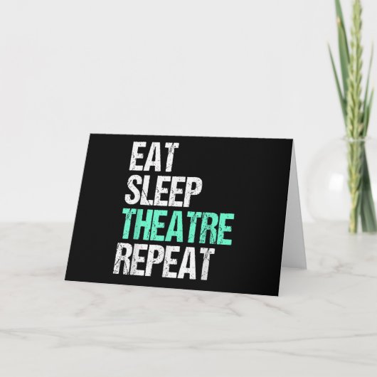 Essen Sleep Acter Wiederholung lustige Schauspiele Karte (Vorderseite)
