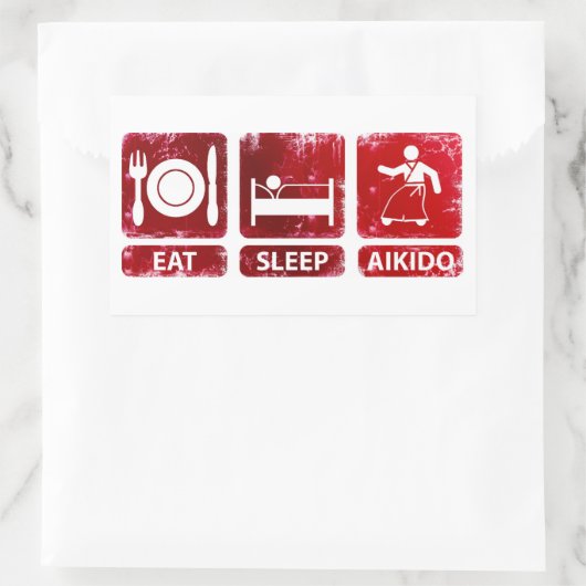 Essen Sleep Aikido Rechteckiger Aufkleber (Tasche)