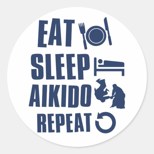 Essen Sleep Aikido Runder Aufkleber (Vorderseite)
