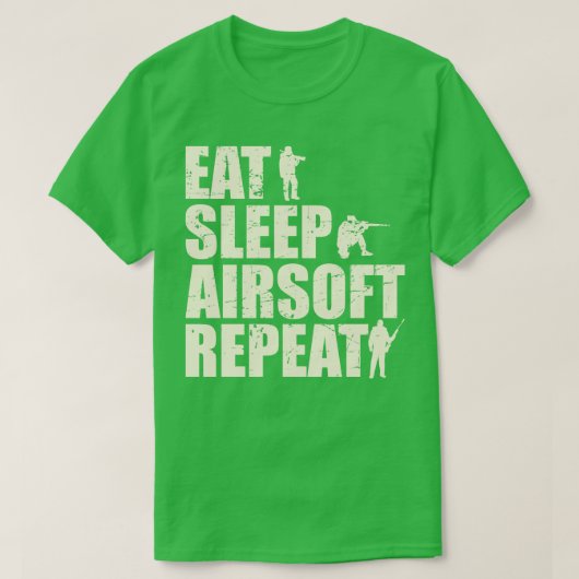 Essen Sleep Airsoft Wiederholung T-Shirt (Design vorne)