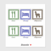 Essen Sleep Alpacas Aufkleber (Blatt)