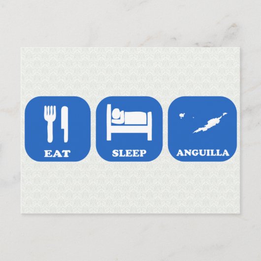 Essen Sleep Anguilla Postkarte (Vorderseite)