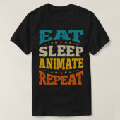 Essen Sleep Animate 3D Animators Karikaturist Anim T-Shirt (Design vorne)