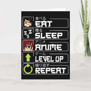 Essen Sleep Anime Level Up Wiederholung Otaku Anim Karte