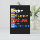 Essen Sleep Anime Wiederholung Geschenk Idee Cospl Einladung (Stehend Vorderseite)