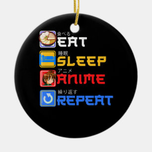 Essen Sleep Anime Wiederholung Geschenk Idee Cospl Keramik Ornament