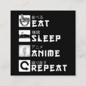 Essen Sleep Anime Wiederholung japanische Manga Lo Quadratische Visitenkarte (Vorderseite)