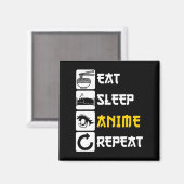 Essen Sleep Anime Wiederholung Manga Japan Sprichw Magnet (Vorderseite/Rückseite)
