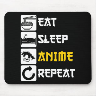 Essen Sleep Anime Wiederholung Manga Japan Sprichw Mousepad