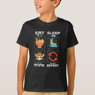 Essen Sleep Anime Wiederholung Niedlich für Anim T-Shirt