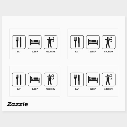 Essen Sleep Archery Rechteckiger Aufkleber (Blatt)