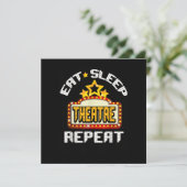 Essen Sleep Atre Wiederholung Schauspiel Schauspie Dankeskarte (Stehend Vorderseite)