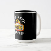 Essen Sleep Atre Wiederholung Schauspiel Schauspie Zweifarbige Tasse (VorderseiteRechts)