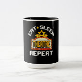 Essen Sleep Atre Wiederholung Schauspiel Schauspie Zweifarbige Tasse (Mittel)