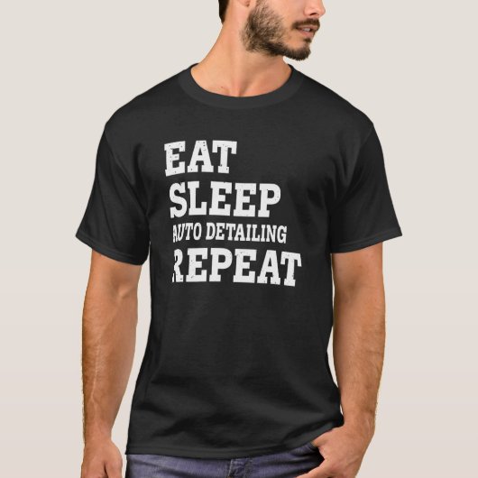 Essen Sleep Auto Detection Wiederholung sarkastisc T-Shirt (Vorderseite)