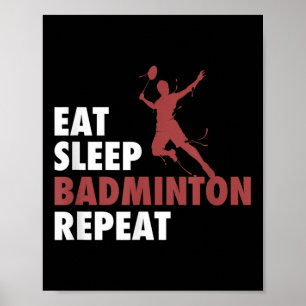 Essen Sleep Badminton Wiederholung Badminton Racke Poster