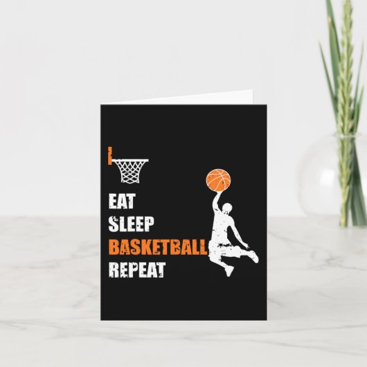 Essen Sleep Basketball Wiederholen Basketball Boys Karte (Vorderseite)