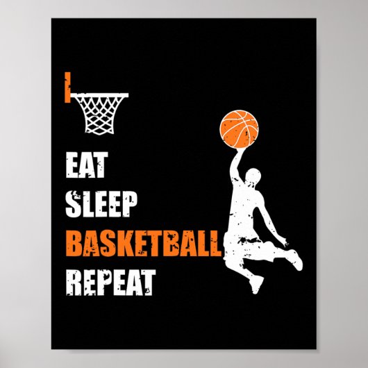 Essen Sleep Basketball Wiederholen Basketball Boys Poster (Vorne)