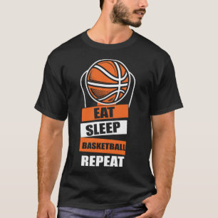 Essen Sleep Basketball Wiederholen Spielertrainer T-Shirt