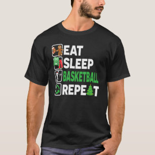 Essen Sleep Basketball Wiederholen Weihnachten Paj T-Shirt