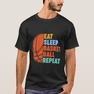 Essen Sleep Basketball Wiederholung für Men Teens  T-Shirt