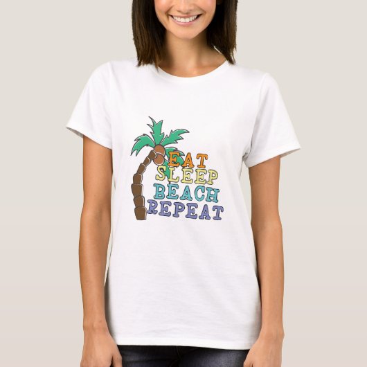 Essen Sleep Beach Wiederholung T-Shirt (Vorderseite)