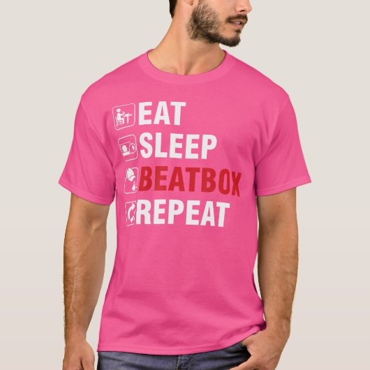Essen Sleep Beatbox Getto Hiphop Beatboxer Rap Art T-Shirt (Vorderseite)