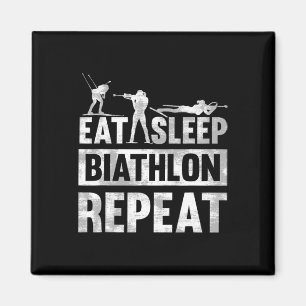 Essen Sleep Biathlon Wiederholung Motiv für einen Magnet