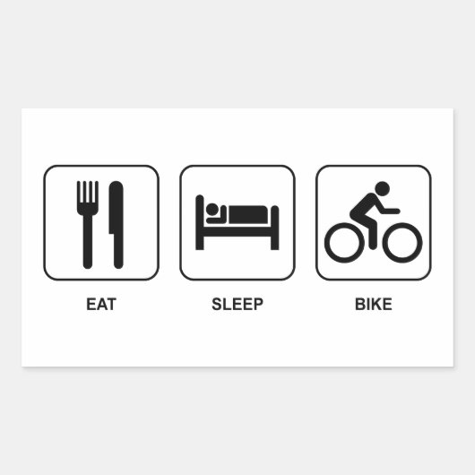 Essen Sleep Bike Rechteckiger Aufkleber (Vorderseite)