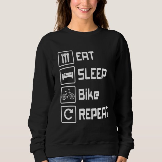 Essen Sleep Bike Wiederholung des Fahrradfahrers Sweatshirt (Vorderseite)