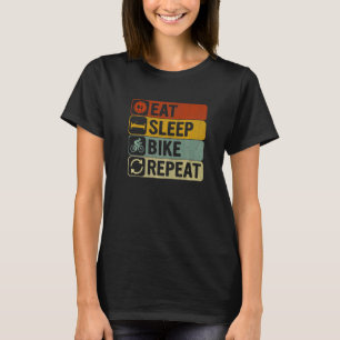 Essen Sleep Bike Wiederholung Retro 60er 70er Bike T-Shirt