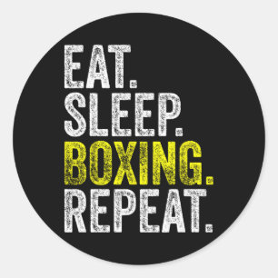 Essen Sleep Boxing Wiederholen Boxer Fighter Fight Runder Aufkleber