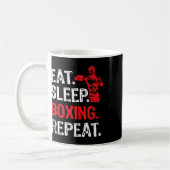 Essen Sleep Boxing Wiederholen Boxing Player Funny Kaffeetasse (Links)