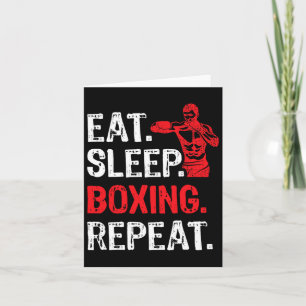 Essen Sleep Boxing Wiederholen Boxing Player Funny Karte