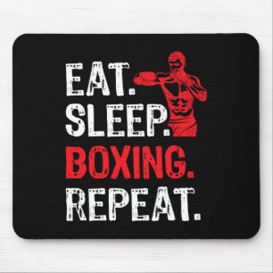 Essen Sleep Boxing Wiederholen Boxing Player Funny Mousepad