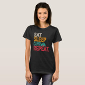 Essen Sleep Camp Wiederholung Campers Camping T-Shirt (Vorne ganz)