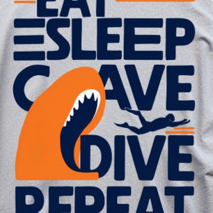 Essen Sleep CAVE DIVE Wiederholen lustige Geschenk T-Shirt
