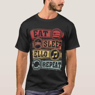 Essen Sleep Cello Wiederholung T-Shirt