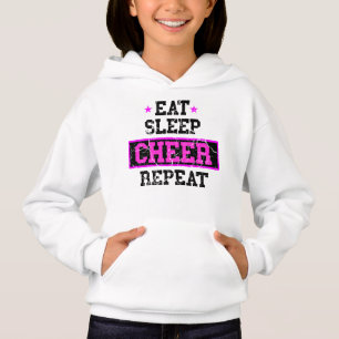 Essen Sleep Cheer Wiederholen Cheerleader T - Shir Hoodie