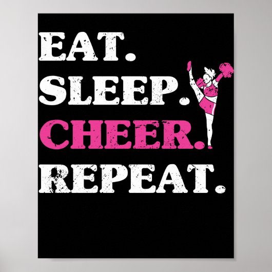 Essen Sleep Cheer Wiederholung Cheerleader Fan Lov Poster (Vorne)