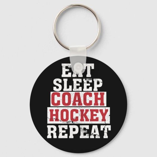 Essen Sleep Coach Hockey Wiederholung Hockey Coach Schlüsselanhänger (Vorderseite)