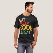Essen Sleep Code Funny Computer Science Funny Gesc T-Shirt (Vorne ganz)