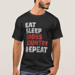 Essen Sleep Cross Country Wiederholung Coole Sport T-Shirt